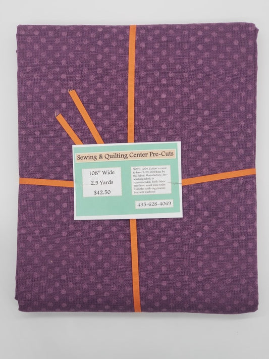 108" Pre-Cut Purple Dot 2.5 yards