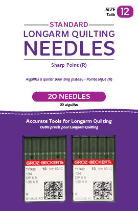 HQ Standard Longarm Needles Size 12 (12/80-R, Sharp) - 2 Pack