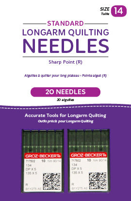 HQ Standard Longarm Needles Size 14 (14/90-R, Sharp) - 2 pack