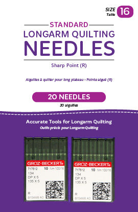 HQ Standard Longarm Needles Size 16 (16/100-R, Sharp) - 2 Pack
