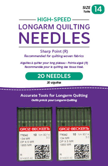 HQ High-Speed Longarm Needles – 20ct. (Crank 90/14 134MR-3.0)