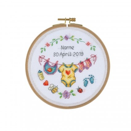 Cross Stitch Kit With Wood Hoop