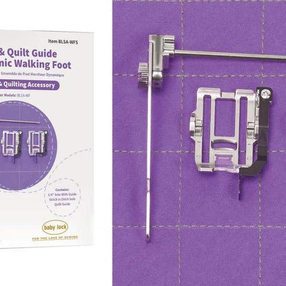 Baby Lock Dynamic Walking Foot Soles for BLSA-WF 1/4 inch Quilt Guide and Stitch in Ditch and Long Quilting Guide