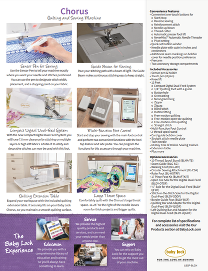 Baby Lock Chorus Quilting and Sewing Machine