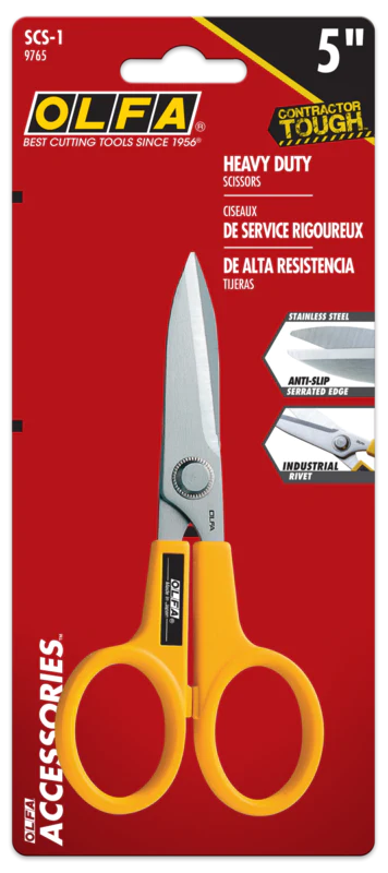 5-Inch SCS-1 Serrated-Edge Stainless Steel Scissors - Olfa