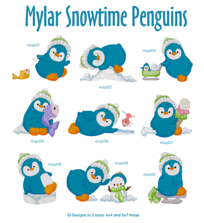 Purely Gates Mylar Snowtime Penguins